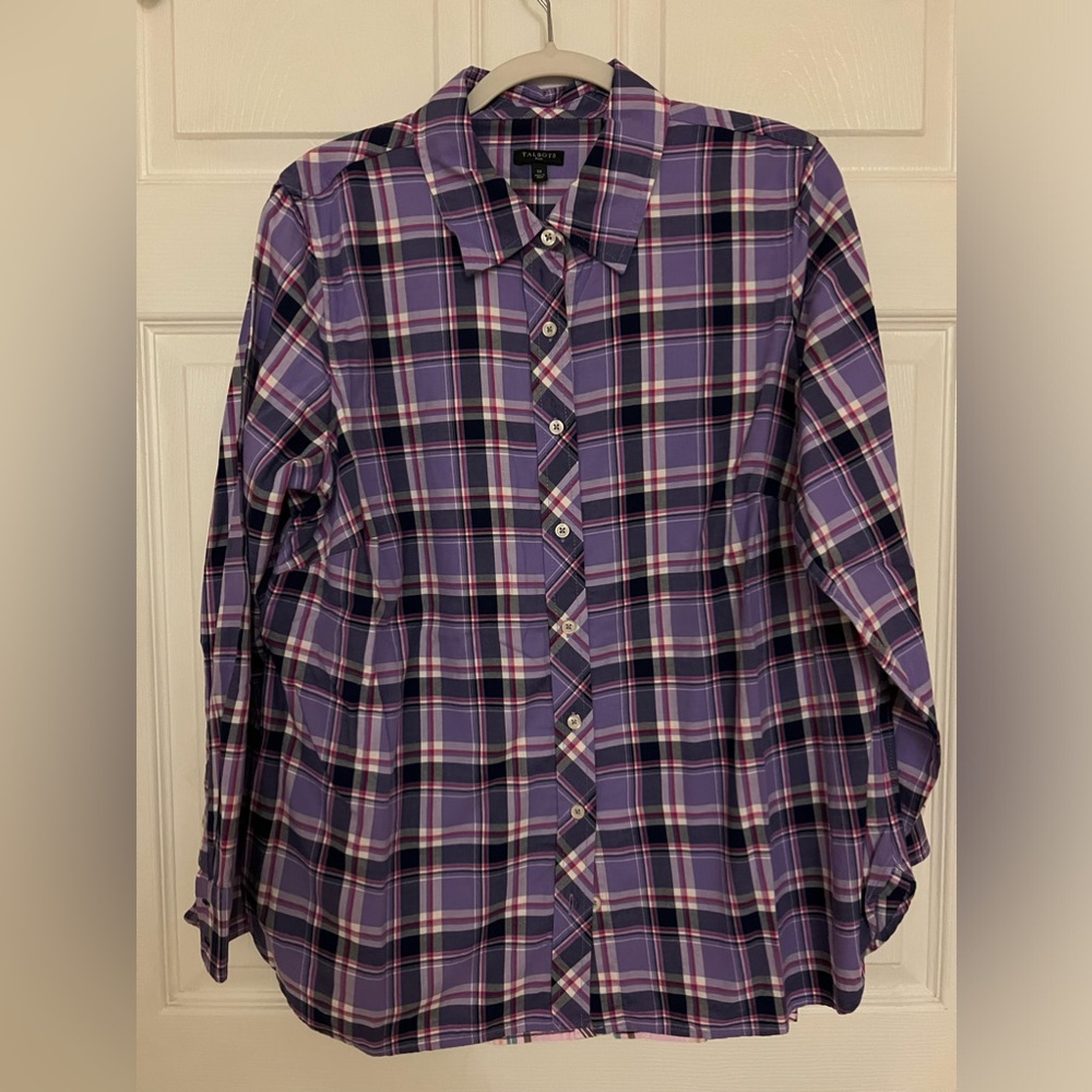 Talbots flannel blouse